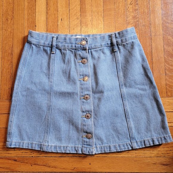 Forever 21 Button Front Denim Skirt M - Picture 1 of 4